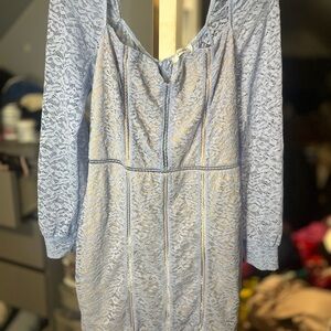 Revamped Lace Dress - Light Blue, Size XL